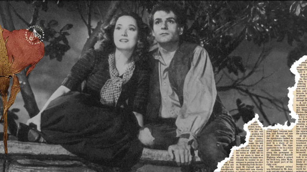 Os personagens de Heathcliff e Cathy na adaptação de Morro dos ventos uivantes de 1940.