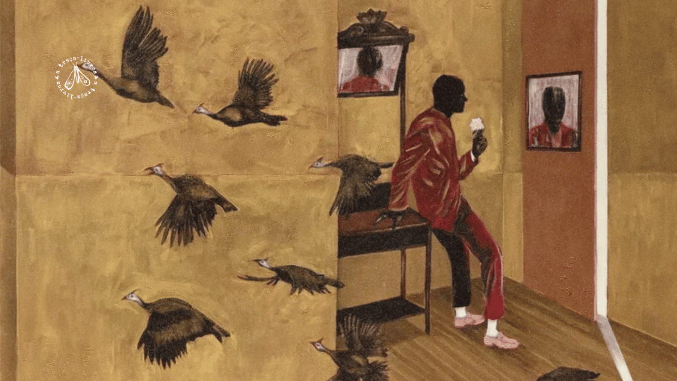 Desdobramento sobre Sankofa: ilustração feita por Antônio Obá para o livro Canção para ninar menino grande de Conceição Evaristo.