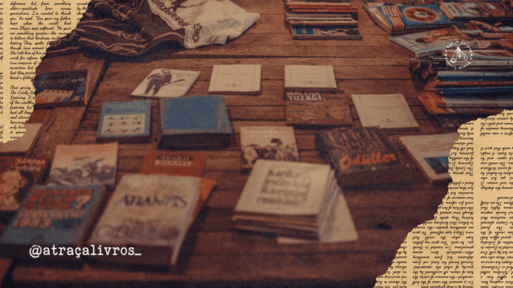 Uma imagem de uma foto com vários livros para ilustrar os diferentes movimentos literários brasileiros. 